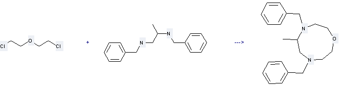 1,2-Propanediamine,N1,N2-bis(phenylmethyl)- can be used to produce N,N'-dibenzyl-5-methyloctahydro-1,4,7-oxadiazonine at the temperature of 140 - 150 °C